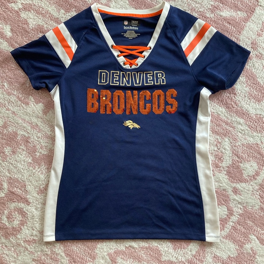 Denver Broncos Womens Navy Blue Shirt